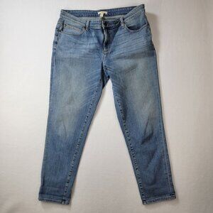 Eileen Fisher Womens Mid-Rise Light Wash Denim Jeans Size 12 Cotton Blend